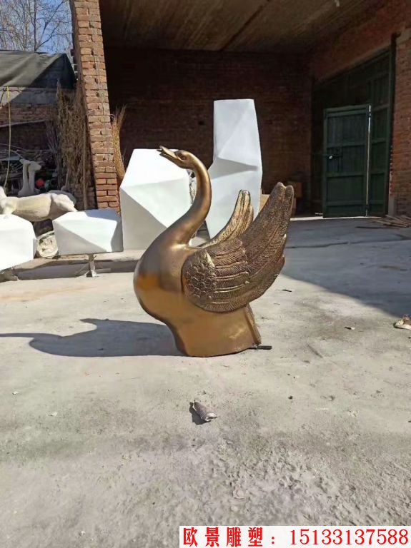 仿铜天鹅雕塑,天鹅雕塑喷水