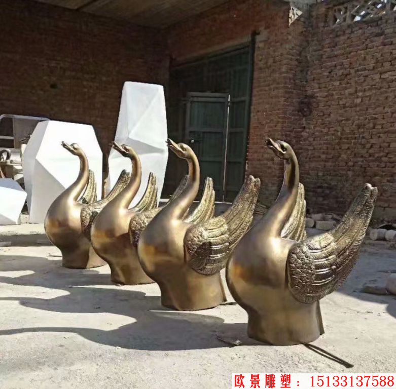 仿铜天鹅雕塑,天鹅雕塑喷水1